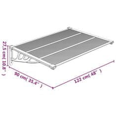 Petromila vidaXL Vchodová strieška čierna 122x90 cm polykarbonát