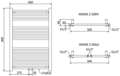 Mexen Mars, vykurovacie teleso 900x600 mm, 339 W, zlatá lesklá, W110-0900-600-00-50