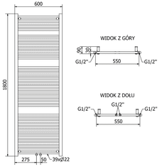 Mexen Mars, elektrické vykurovacie teleso 1800x600 mm, 900W, čierna, W110-1800-600-2900-70