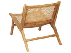 Beliani Drevená stolička s ratanovým výpletom svetlé drevo MIDDLETOWN