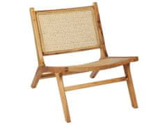 Beliani Drevená stolička s ratanovým výpletom svetlé drevo MIDDLETOWN