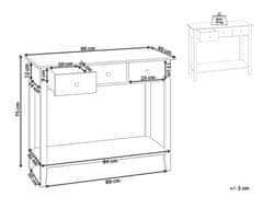 Beliani Konzolový stolík s 3 zásuvkami biely GALVA