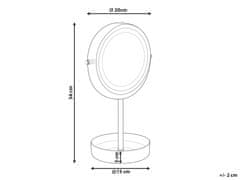 Beliani Kozmetické LED zrkadlo ø 26 cm zlatá/biela SAVOIE