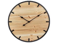 Beliani Nástenné hodiny ø 60 cm svetlé drevo CABORCA