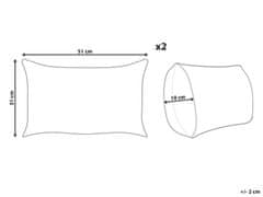 Beliani Sada 2 jutových vankúšov s geometrickým vzorom 30 x 50 cm viacfarebný URPAD
