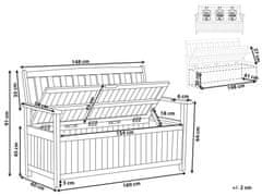 Beliani Záhradná lavička z akáciového dreva s úložným priestorom 160 cm SOVANA