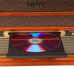 Denver MRD-51BLACK Hudobný retro systém v drevenej skrini s gramofónom, CD, USB, kazetou a rádiom FM aj DAB