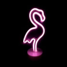 ACA ACA Lighting FLAMINGO, 49 neónová LED lampička na batérie (3xAA) / USB, ružová, IP20, 16x10x28.5cm X04497314