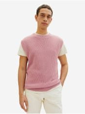 Tom Tailor Ružová pánska sveterová vesta Tom Tailor XL
