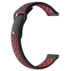 BStrap Silicone Sport remienok na Garmin Venu 2 Plus, black/red