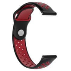 BStrap Silicone Sport remienok na Garmin Venu 2 Plus, black/red