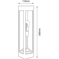 LUMILED Záhradná lampa E27 štvorcový čierny stĺpik TILIA 50cm