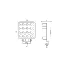 Kaxl LED priestorové svetlo, 16xLED, štvorcové L0081