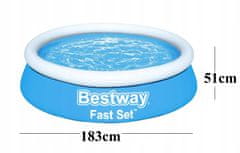 Luxma Záhradný rozširovací bazén 183 x 51 cm Bestway 57392