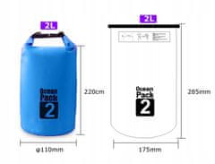 Korbi Vodotesný vak, vak na kajak, modrý, 2L