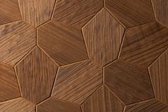 Horavia Dekoratívny saunový obklad HEXAGON, jaseň thermowood yakisugi kartáčované 432x373mm