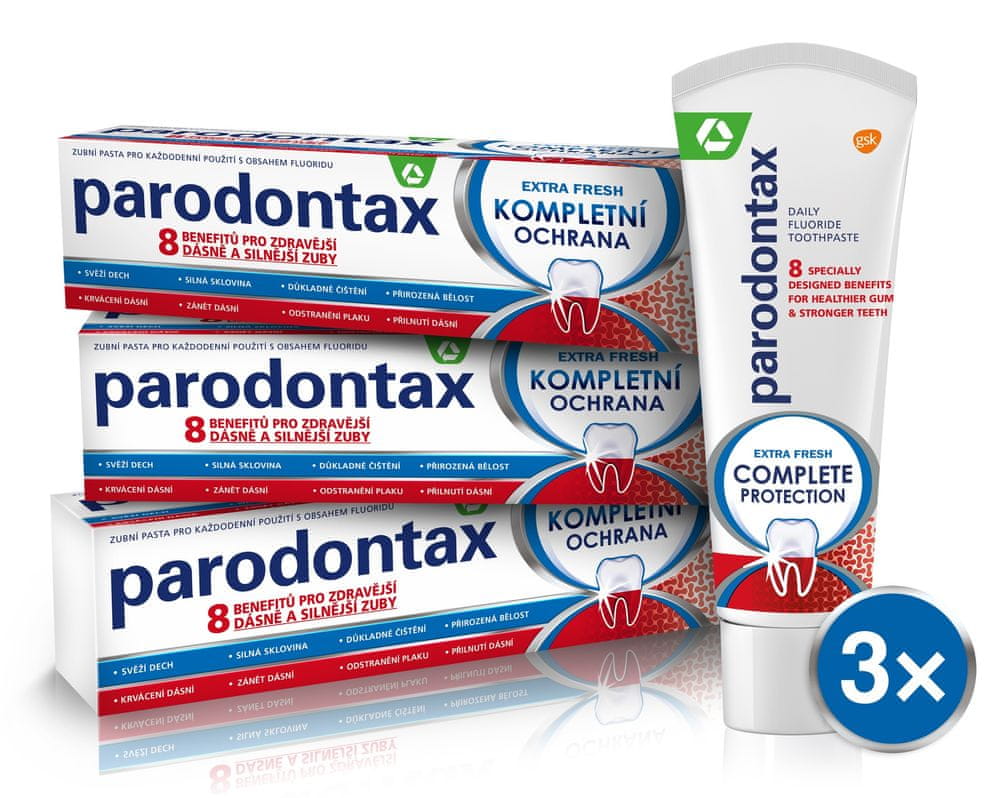 Parodontax Kompletná ochrana Extra Fresh 75 ml 3ks