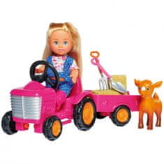 SIMBA Bábika Farmárka Evi s traktorom