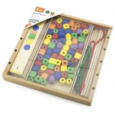 Viga Toys Drevená vzdelávacia hra Logické korálky 104 Montessori dielikov