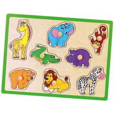 Viga Toys Drevené puzzle Zoo puzzle