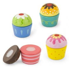 Viga Toys Drevené sušienky Cupcakes 4ks