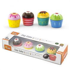 Viga Toys Drevené sušienky Cupcakes 4ks