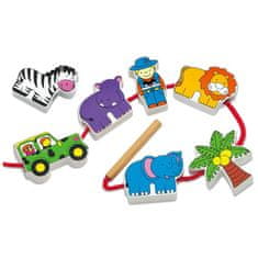 Viga Toys Drevené pletené puzzle Safari Zoo Blocks