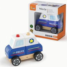 Viga Toys Drevené policajné auto pre najmenšie deti