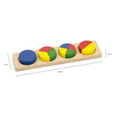 Viga Toys Drevené puzzle Matematické zlomky 11 dielikov Montessori