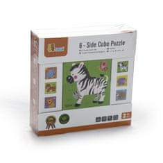 Viga Toys Drevené puzzle ZOO 4 bloky