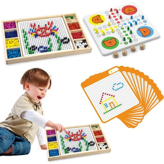 Viga Toys Drevené čínske puzzle 2 v 1 Moziaka Montessori