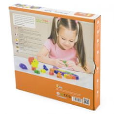 Viga Toys Drevené puzzle 3D vzdelávacie abecedné puzzle Čísla Montessori korytnačka