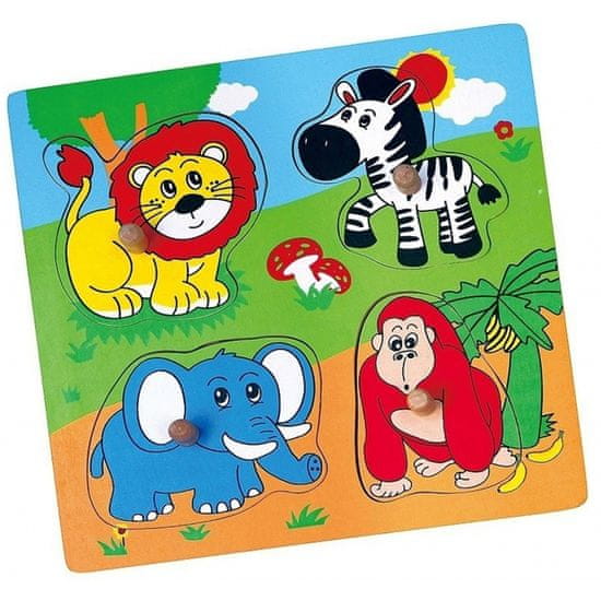 Viga Toys Drevené puzzle Zoo Surprise Puzzle