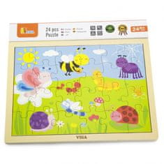 Viga Toys Drevené puzzle Park 24 prvkov