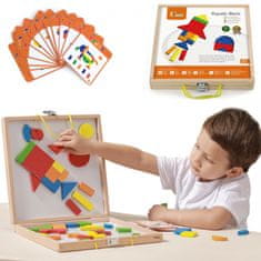 Viga Toys Dienesa Drevené magnetické puzzle v Montessori kufríku