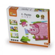 Viga Toys Drevená farma zvierat Puzzle skladačka 4 obrázky