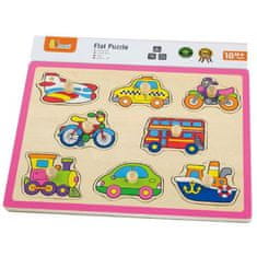 Viga Toys Drevené puzzle Puzzle Vozidlá