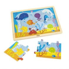 Viga Toys Drevené oceánske puzzle 24 prvkov