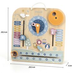 Viga Toys PolarB Drevený Montessori kalendár a hodiny