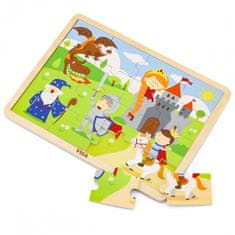 Viga Toys Drevené puzzle Rozprávkový zámok 16 dielikov