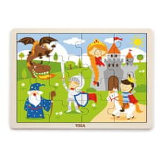 Viga Toys Drevené puzzle Rozprávkový zámok 16 dielikov