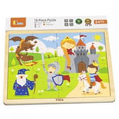 Viga Toys Drevené puzzle Rozprávkový zámok 16 dielikov