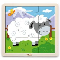 Viga Toys Handy Drevené puzzle Ovečka 9 dielikov