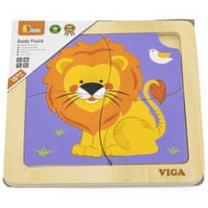 Viga Toys Praktické drevené puzzle s levom