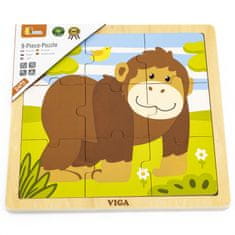 Viga Toys Handy Drevené puzzle Gorila 9 dielikov