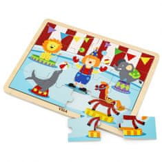 Viga Toys Drevené puzzle Cirkus 16 dielikov