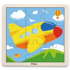 Viga Toys Handy Drevené puzzle Lietadlo 9 dielov