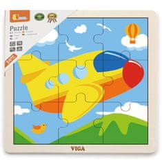 Viga Toys Handy Drevené puzzle Lietadlo 9 dielov