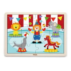 Viga Toys Drevené puzzle Cirkus 16 dielikov