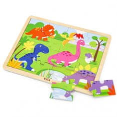 Viga Toys Drevené puzzle Dinosaury 16 dielov